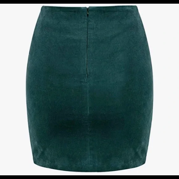 NWT SIMPLEE Embroidered Corduroy High Waist Skirt XL - Picture 7 of 14